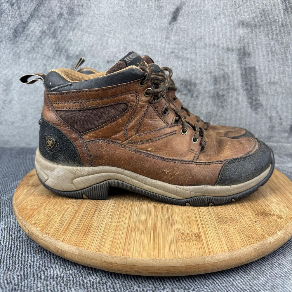 Ariat Terrain Shoes Mens Size 10 Brown Lace Up Hiking ATS Slip Resistant